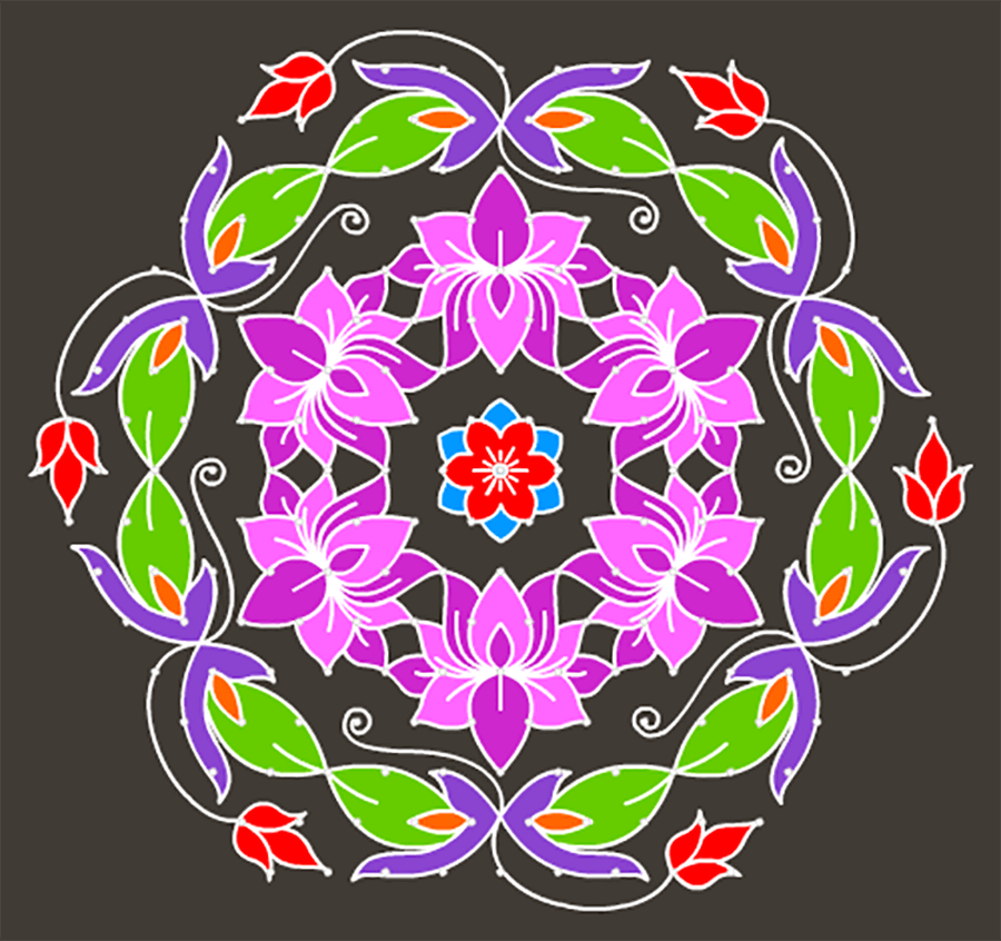 Best Lotus Rangoli Design