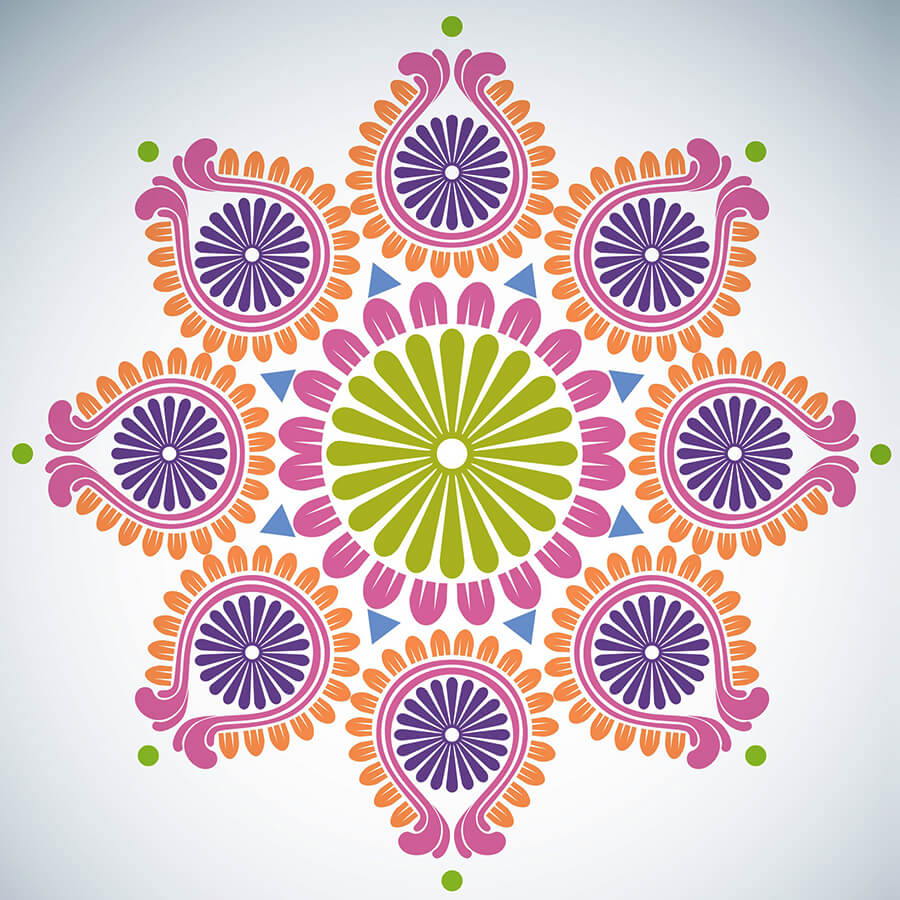 Best Unique Diya Rangoli Design