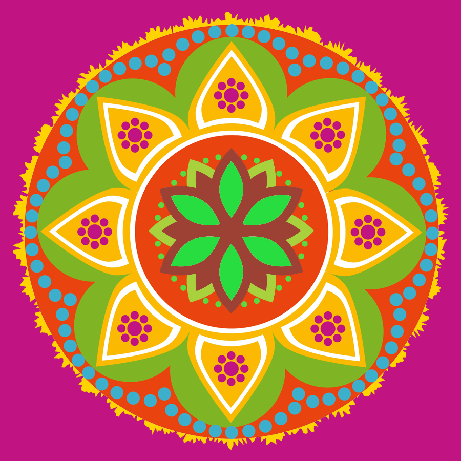 Circular Flowler rangoli design