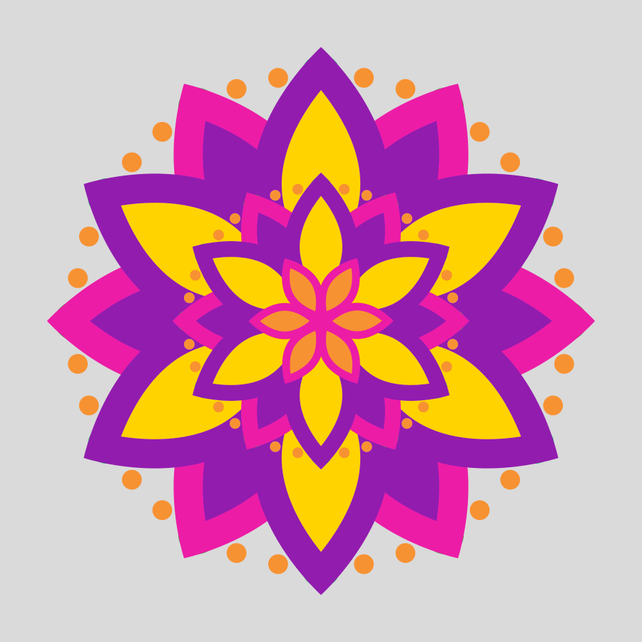 Bright and Contrasting Rangoli Design