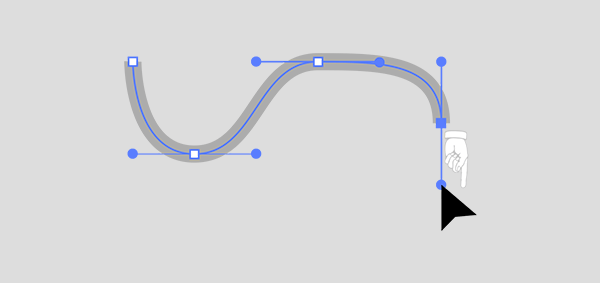 Bézier direction pen tool