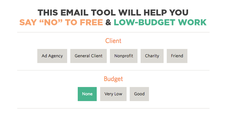 say “no” to free and low-budget work