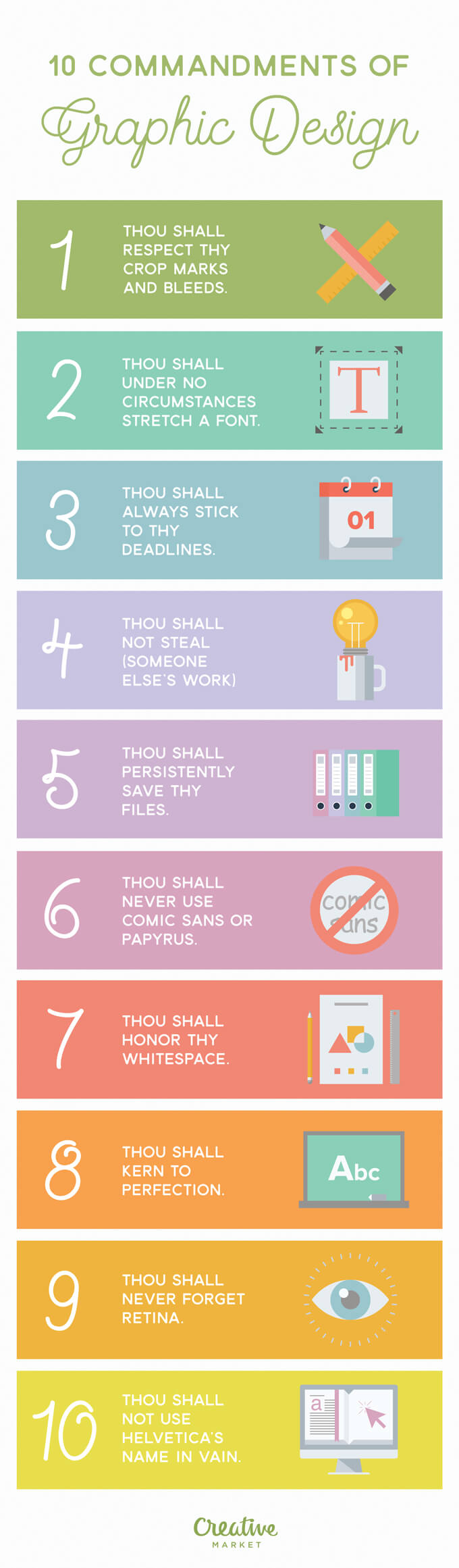 Infographic: 10 Commandments Divine Rules of Graphic Design | CGfrog