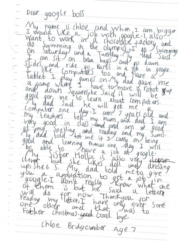 Chloe Letter to google