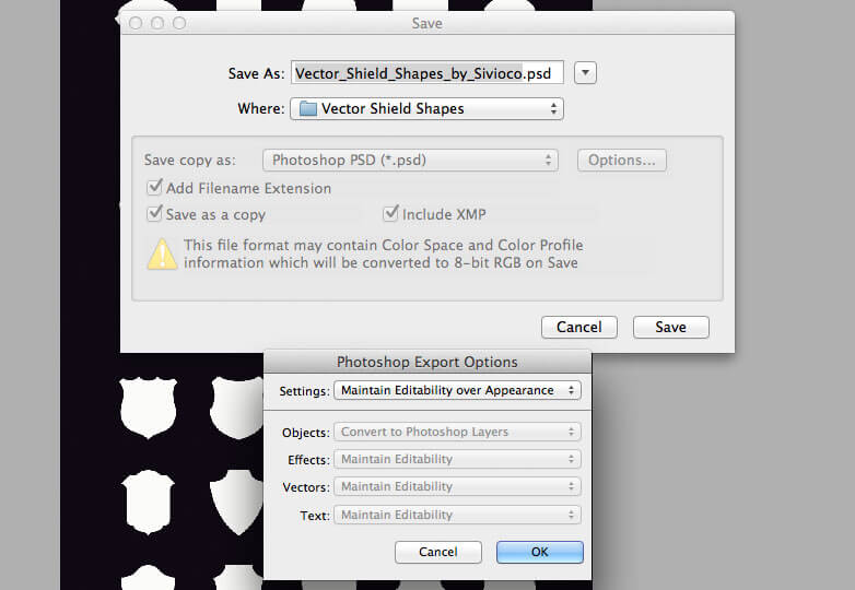 Step 2.2 Illustrator to photoshop