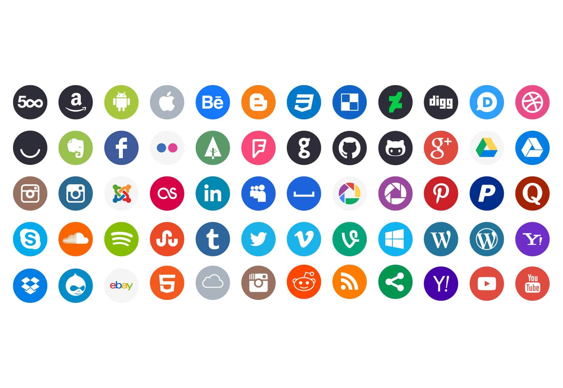 Free Social Circle Icons
