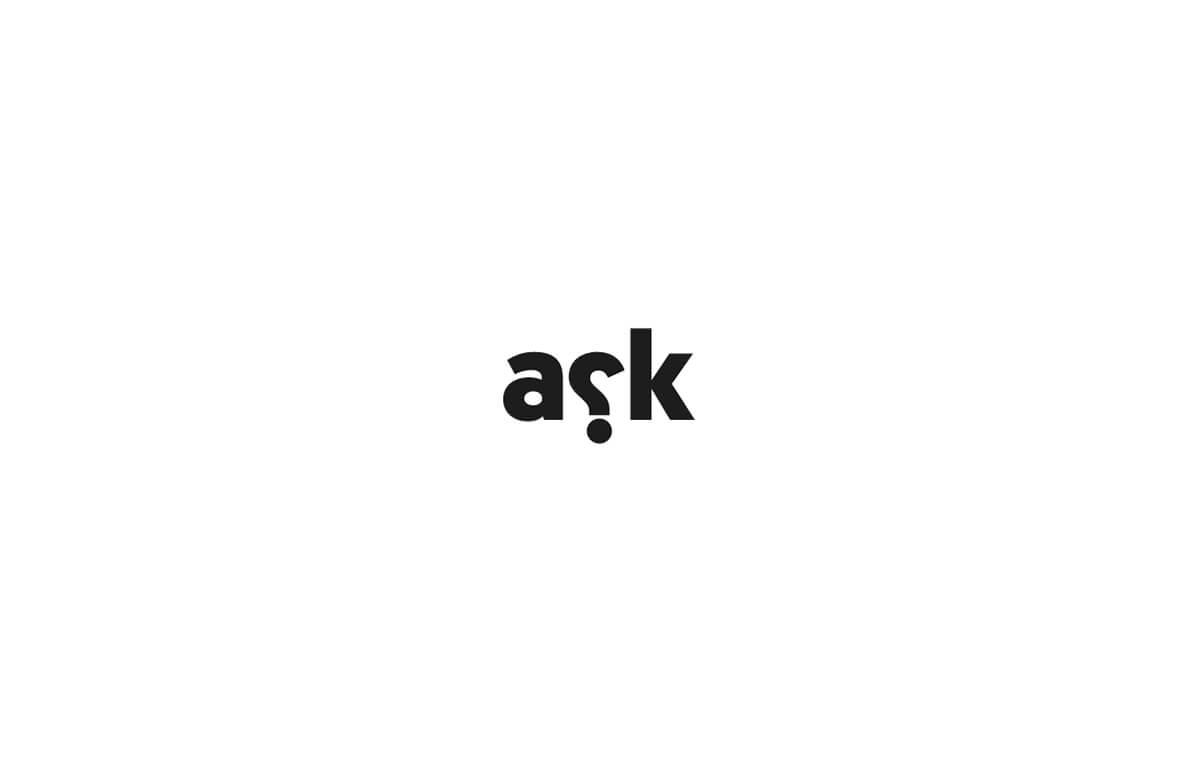 Best Modern Logo Inspiration of Common English Verbs-Ask