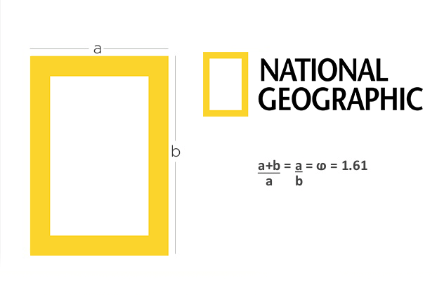 The National Geographic logo with Golden Ratio