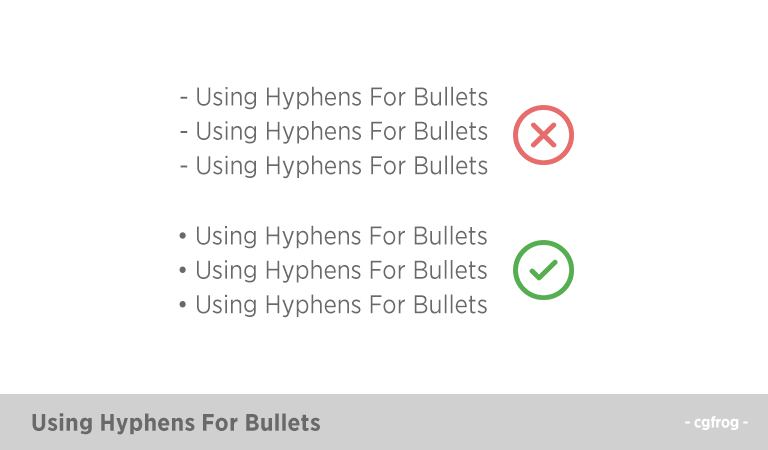 Using-hyphens-for-bullets-Habits of a Bad Graphic Designer