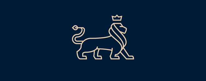 Line Art Style Lion Logo Design Examples