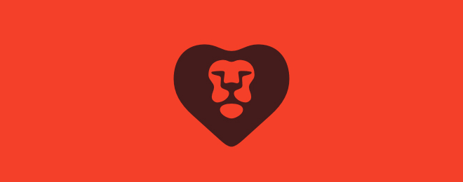 Lion Heart Lion Logo Design Examples