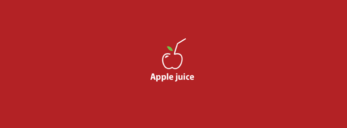 Apple Juice Fruit Logo Design