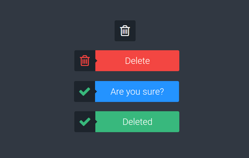 Example of Delete Button with Confirmation Buttons