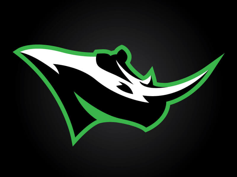 Aggressive Rhino Face Sports Logo Design