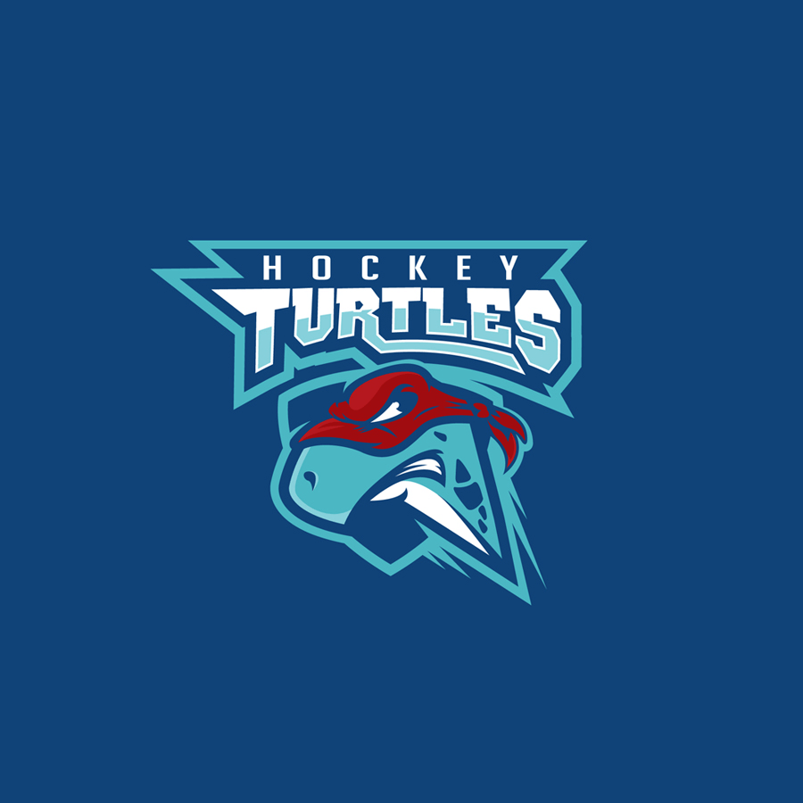 Turtles Hockey Team Sports Logo Design