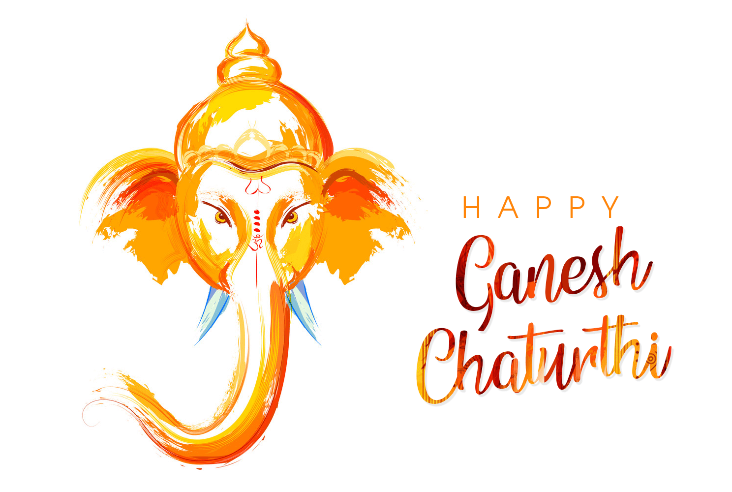 Image of Ganesh Chaturthi Calligraphy Marathi.-NE872097-Picxy