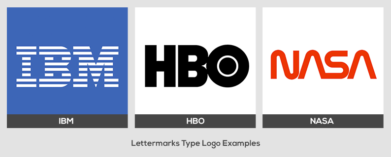 Lettermarks Type Logo Examples - HBO IBM & NASA