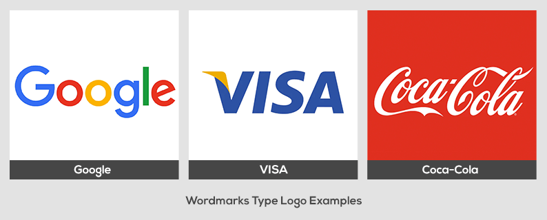 Wordmarks Type Logo Examples - Google, Visa & Coca-Cola