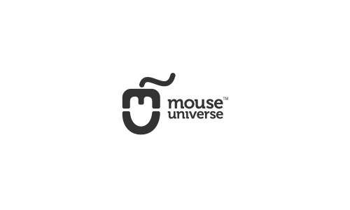 Best New Negative Space Logo Designs Mouse Universe Designer-Dalius Stuoka