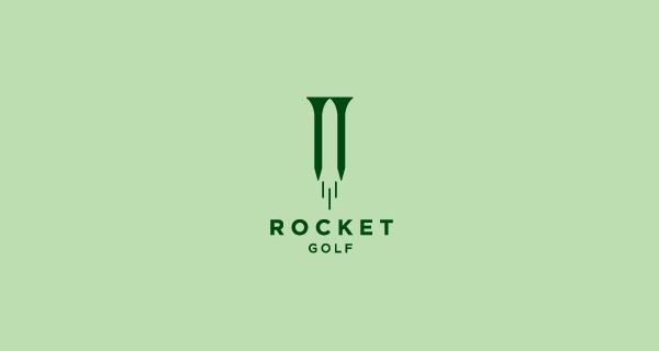 Best New Negative Space Logo Designs Rocket Golf Designer-SeanHeisler