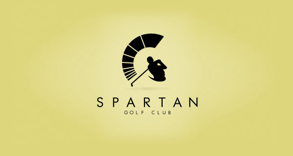 Best New Negative Space Logo Designs Spartan Golf Club Designer-Richard Fonteneau