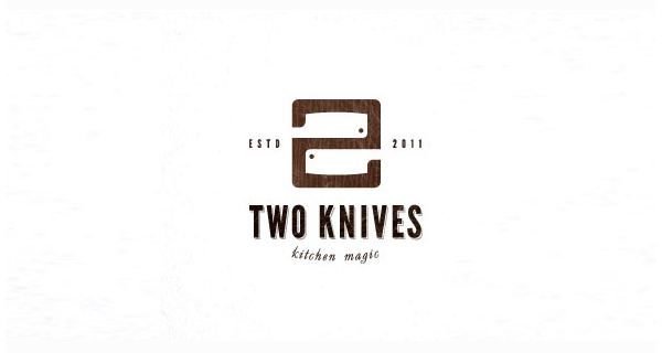 Best New Negative Space Logo Designs Two Knives Designer-Paul Saksin