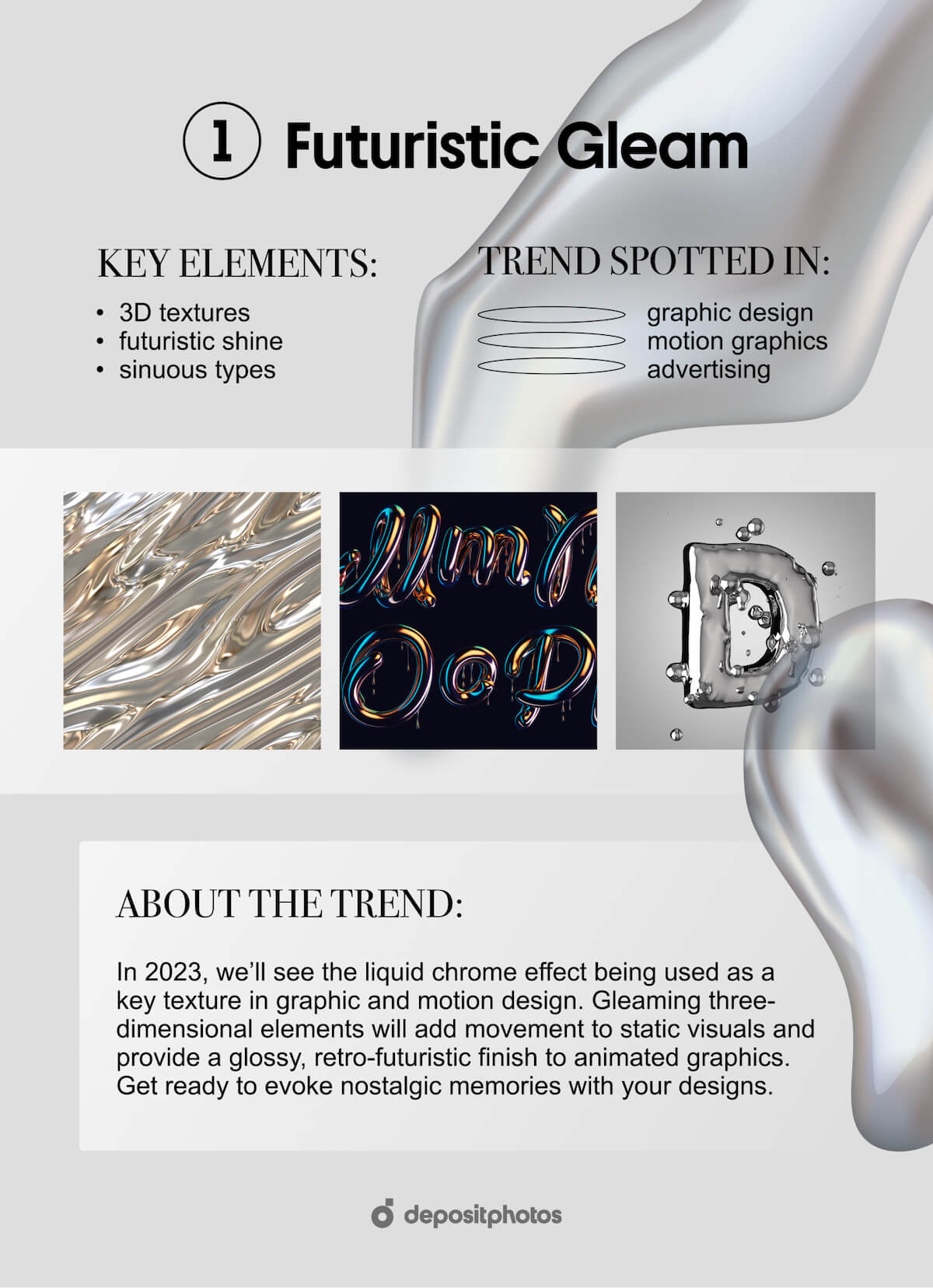 Futuristic Gleam Graphic Design Trends in 2023